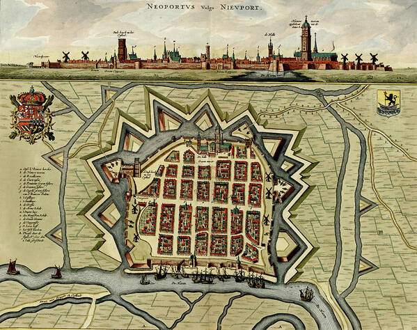 Maps Poster featuring the drawing Vauban Defenses on the Narva Estonia 1700 by Vintage Maps