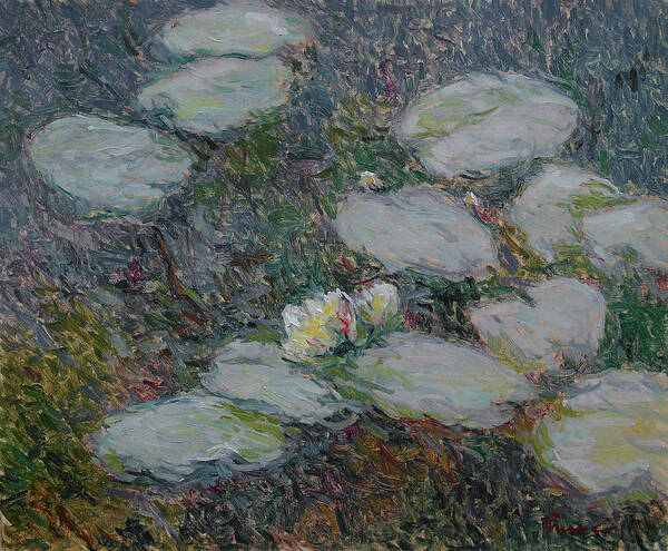 Waterlelies Poster featuring the painting Water lilies nr 24 by Pierre Dijk