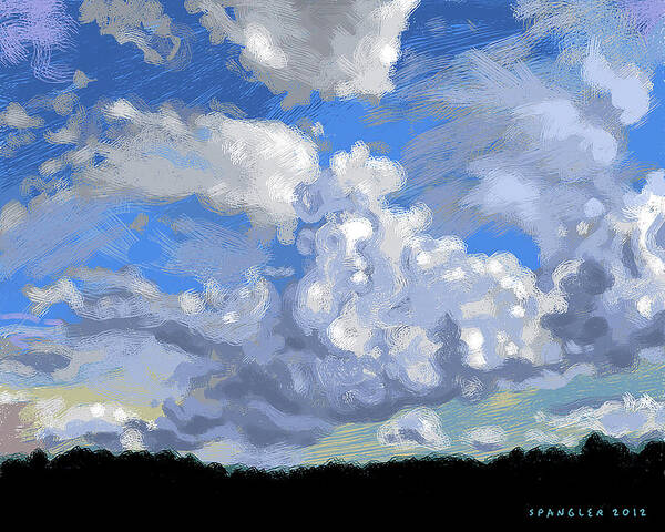  Poster featuring the digital art Wild clouds by Susan Spangler