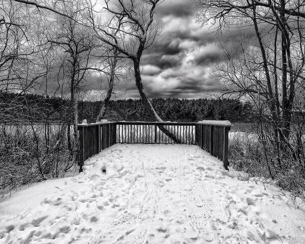 Winter Poster featuring the photograph Winter View Black and White by Scott Olsen