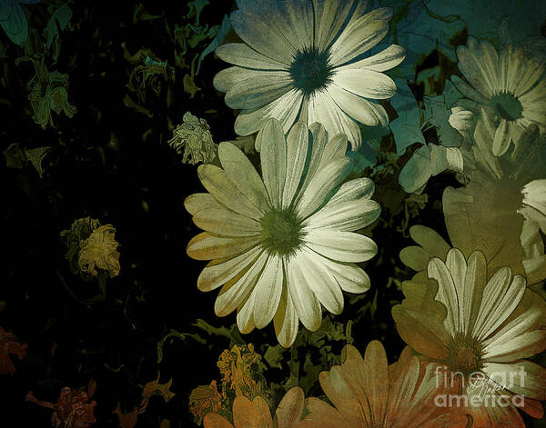 Flowers Poster featuring the digital art Yellow can be White by Deb Nakano
