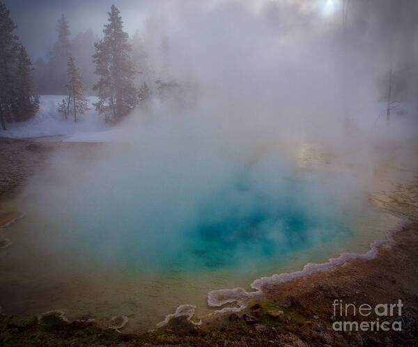 Turquoise Poster featuring the photograph Yellowstone National Park Turquoise Pool by L Bosco