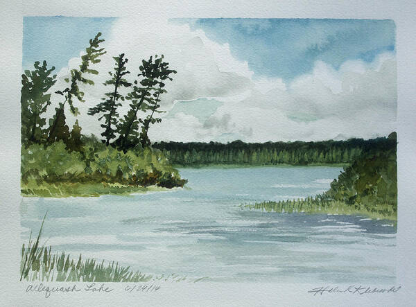 This Is A Plein Air (painted On Site) Watercolor Of Allequash Lake In Northern Wisconsin Poster featuring the painting Allequash Lake by Helen Klebesadel