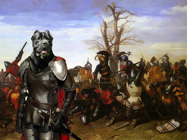 Cane Corso Poster featuring the painting Cane Corso Art Canvas Print - Swords and bravery by Sandra Sij