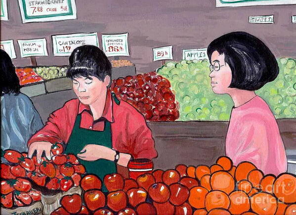 Market Poster featuring the painting At the Market #1 by Joyce Gebauer