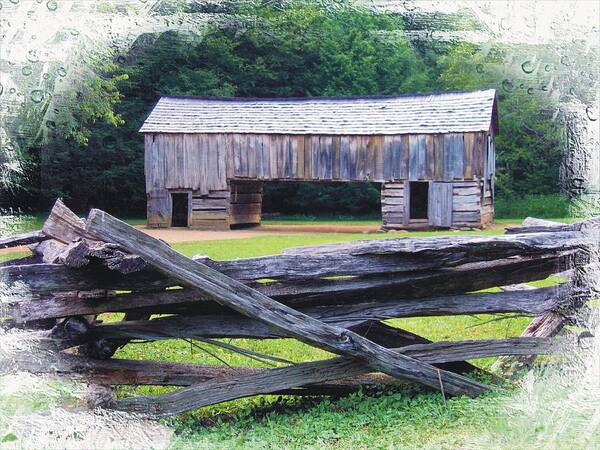 Cades Cove Poster featuring the photograph Cades Cove Split Rail and Outbuilding #1 by Joe Duket