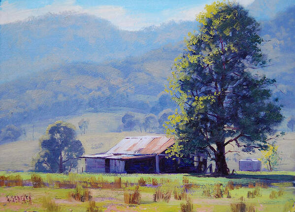 Rural Poster featuring the painting Farm Shed #1 by Graham Gercken