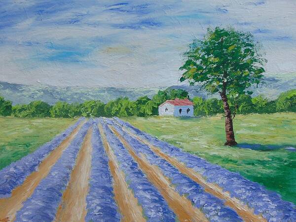 Provence Poster featuring the painting Lavender field #1 by Frederic Payet