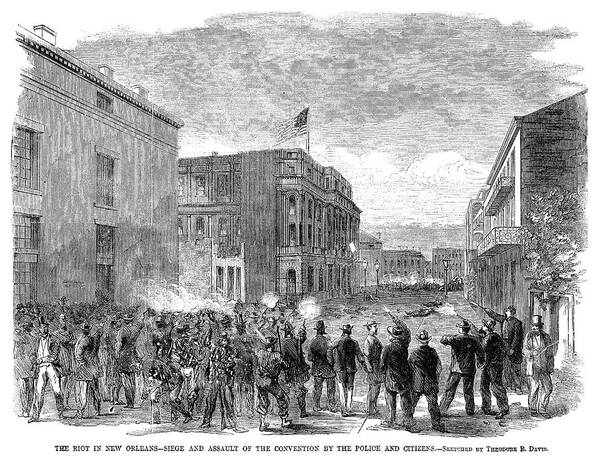 1866 Poster featuring the painting New Orleans Riot, 1866 #1 by Granger