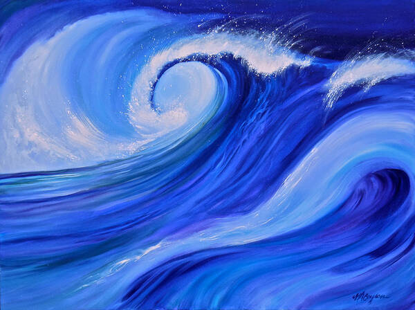 Ocean Waves Poster featuring the painting Ocean Emotion #1 by Maryann Boysen