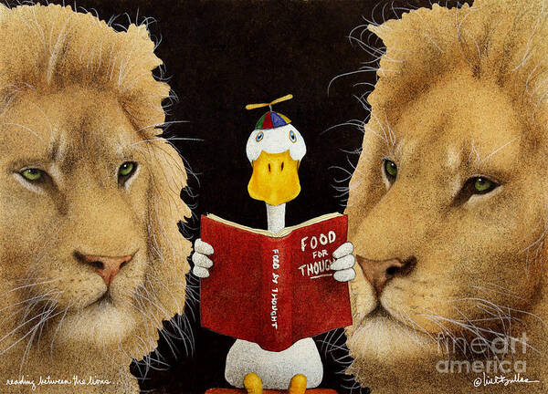 Will Bullas Poster featuring the painting Reading between the lions... by Will Bullas