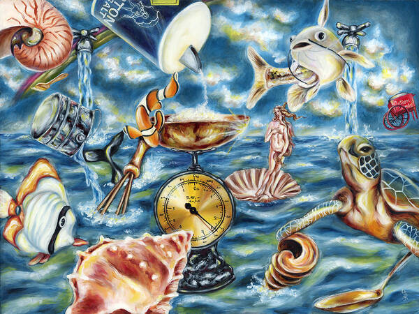 Salt Poster featuring the painting Recipe of Ocean by Hiroko Sakai