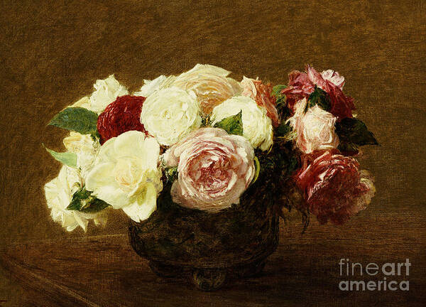 Roses Poster featuring the painting Roses by Henri Fantin-Latour