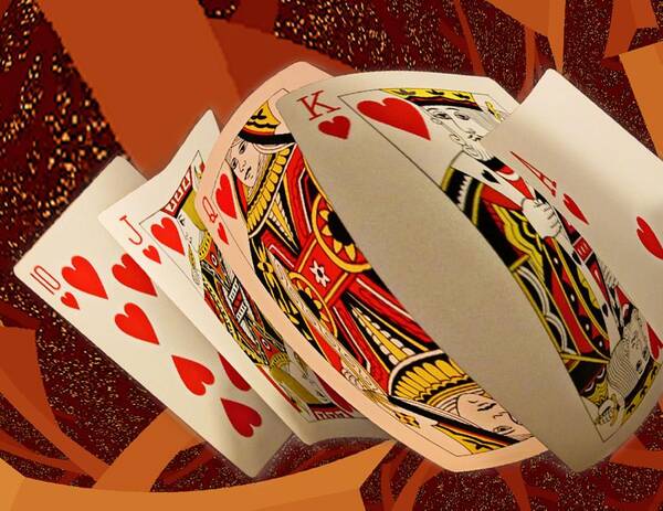 Playing-cards Poster featuring the digital art Royal Flush by Tristan Armstrong