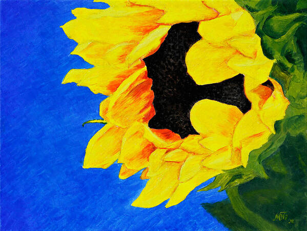 Sunflower Poster featuring the painting Sunflower by Masha Batkova