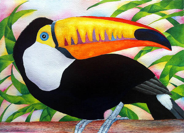 Toucan Poster featuring the painting Toucan by Donna Spadola