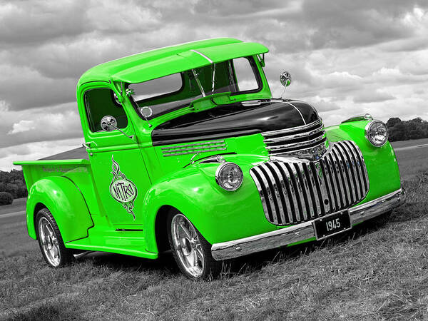 Chevrolet Truck Poster featuring the photograph 1945 Chevy in Green by Gill Billington