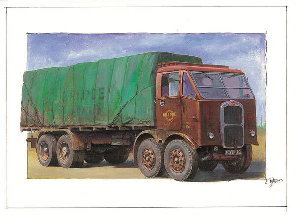 Scammell Poster featuring the painting 1947 Scammell R8 by Mike Jeffries