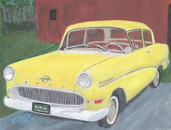 Car Poster featuring the painting 1960 Opel Rekord by Cliff Wilson