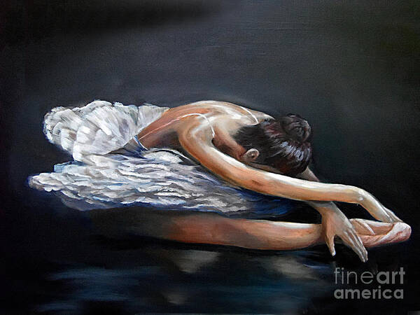 Dance Art Poster featuring the painting Dying Swan by Nancy Bradley