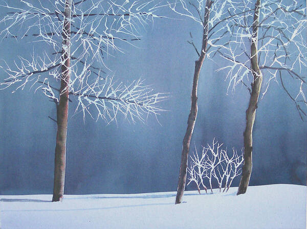 Snow Poster featuring the painting Frosted Forest #2 by Philip Fleischer