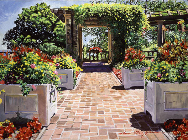 Gardenscape Poster featuring the painting Italian Elegance #2 by David Lloyd Glover