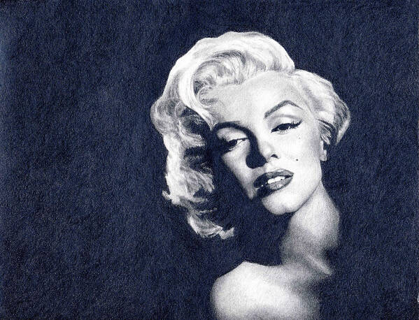 Marilyn Monroe Poster featuring the drawing Marilyn Monroe #2 by Erin Mathis