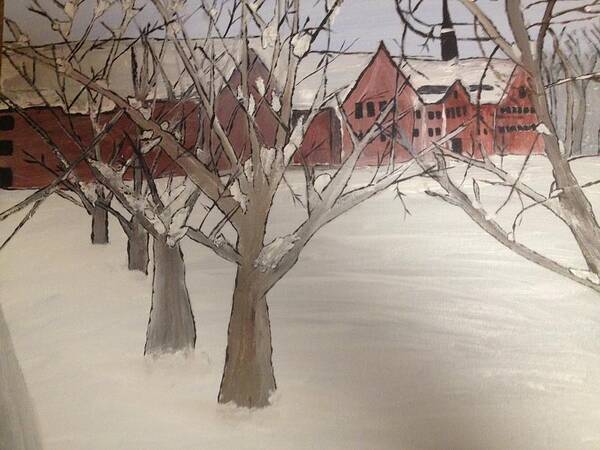 Winter Poster featuring the painting Winter University #2 by Paula Brown