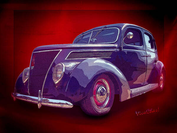 Hot Rod Art Poster featuring the photograph 38 Ford Deluxe by Chas Sinklier