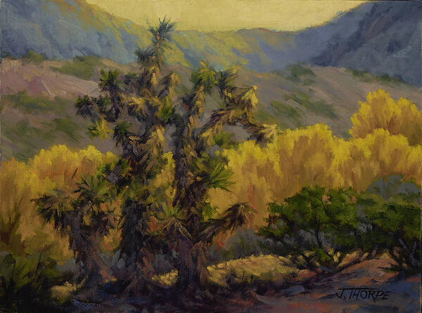 Joshua Tree Poster featuring the painting Joshua Trees and Cottonwoods by Jane Thorpe
