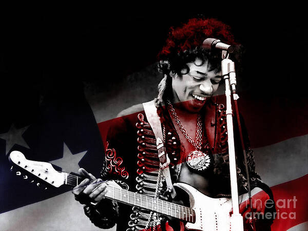 Jimi Hendrix Poster featuring the digital art Jimi Hendrix #4 by Marvin Blaine