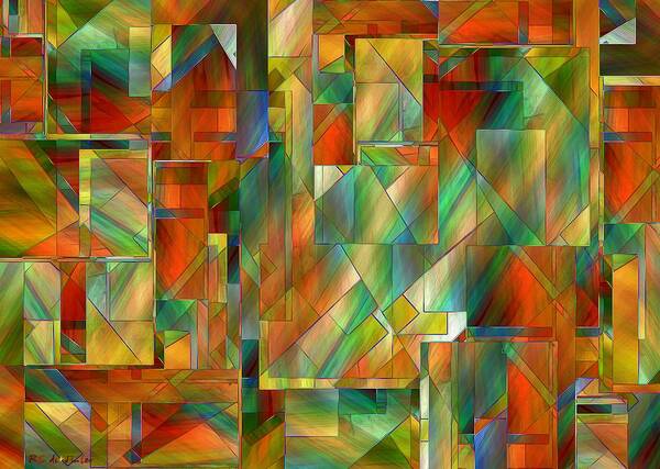 Abstract Poster featuring the painting 53 Doors by RC DeWinter