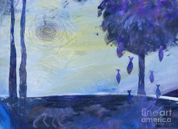 Abstract Poster featuring the painting Abstract Dreamlike Nature by Stella Levi