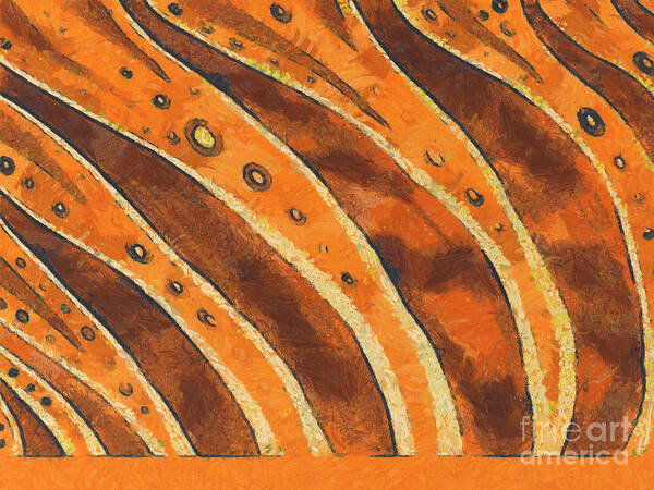 Van Gogh Poster featuring the painting Abstract tiger stripes by Pixel Chimp