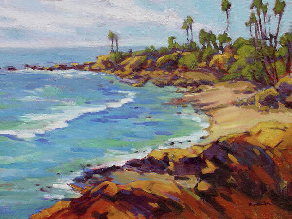 Laguna Beach Poster featuring the painting Afternoon Glow 2 by Konnie Kim