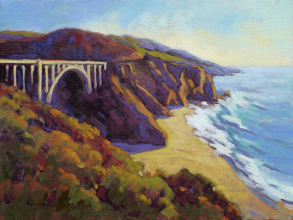 Big Sur Poster featuring the painting Afternoon Glow 3 by Konnie Kim