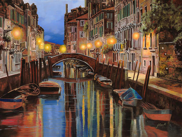 Venice Poster featuring the painting alba a Venezia by Guido Borelli