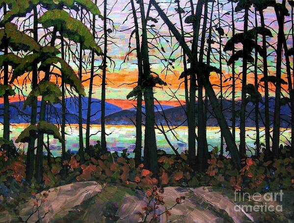 Algoma Poster featuring the painting Algoma Sunset Acrylic on Canvas by Michael Swanson