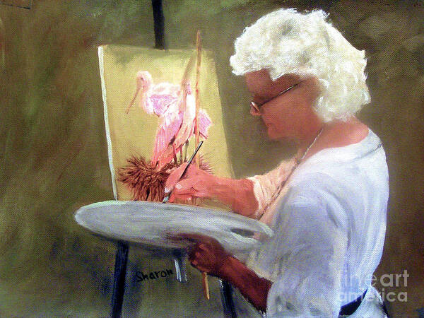 Art Poster featuring the painting An Artist At Work by Sharon Burger