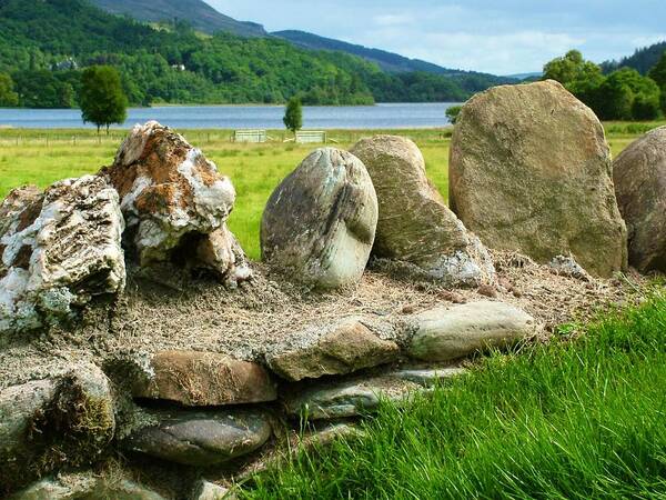Stone Wall Poster featuring the photograph Ancient Stone Wall At Loch Achray by Joan-Violet Stretch