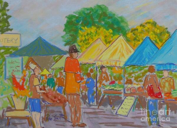 Pastels Poster featuring the pastel Annapolis Royal Market by Rae Smith