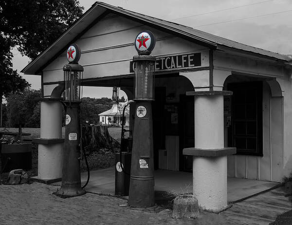 Gilbert & Barker T176 Poster featuring the photograph Antique Texaco Visible gas pumps by Flees Photos