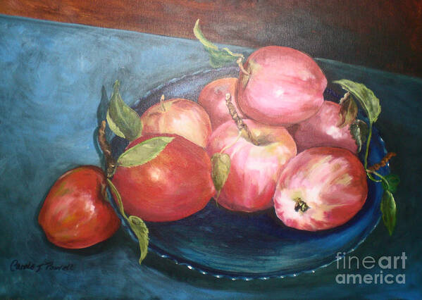 Still Life Poster featuring the painting Apples in a Blue Bowl by Carole Powell