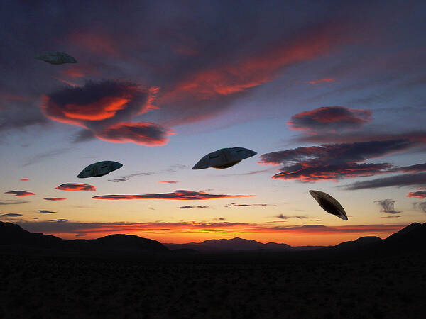 Ufo Poster featuring the photograph Area 51 Fly Zone by Guillermo Rodriguez