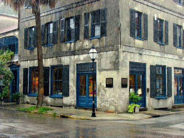 Rain Poster featuring the photograph Art Gallery in the Rain by Rodney Lee Williams