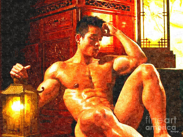 Abs Poster featuring the painting Asian Lantern by Brian Joseph