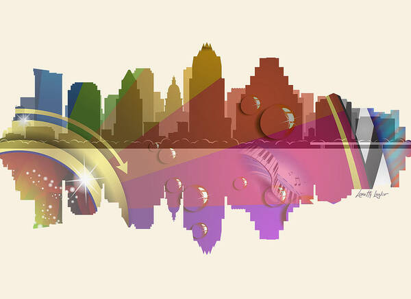 Austin Texas Skyline Poster featuring the digital art Austin Texas Skyline by Loretta Luglio