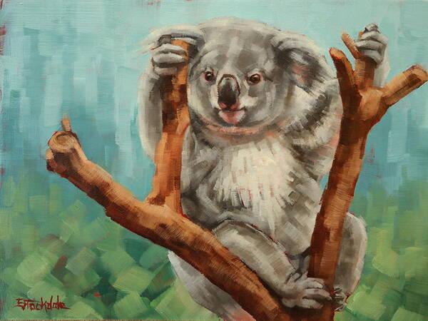 Koala Poster featuring the painting Australian Koala by Margaret Stockdale