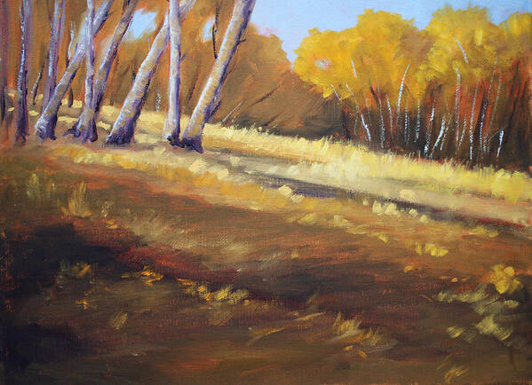 Autumn Poster featuring the painting Autumn Hillside Landscape by Nancy Merkle