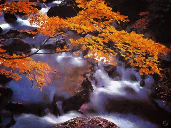 Nature Poster featuring the digital art Autumn stream by Gun Legler